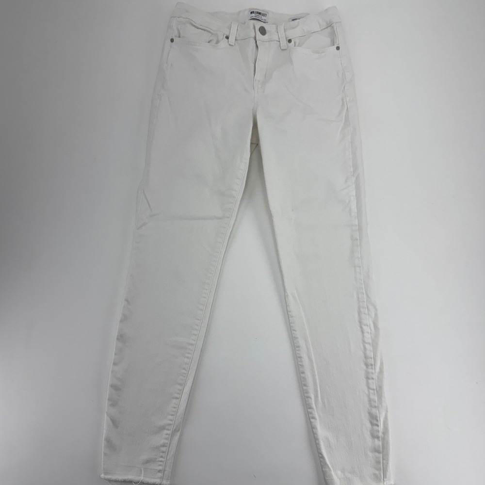 William Rast Perfect Skinny Jeans Juniors 30 White Raw Frayed Hem Stretch